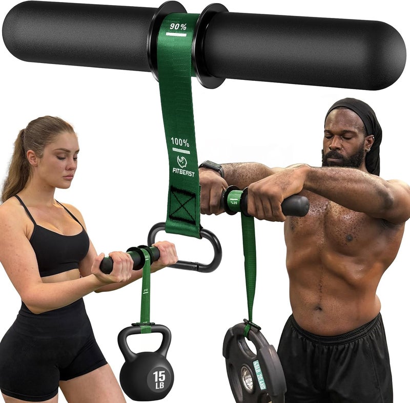 FitBeast Forearm Strengthener & Forearm Exerciser, Wrist Roller with Thicker Handle, Forearm Strength Trainer with Adjustable Strap - Ideal for Grip Strength, Muscle Building, Rehabilitation - Image 1